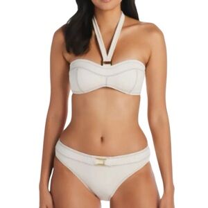 BLEU ROD BEATTIE Bikini set Halter Top Coconut Water size 10 NWT